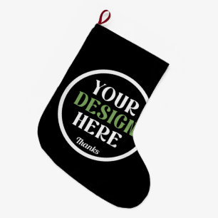 Grande Chaussette De Noël personnalisé, unique, élégant et minimaliste