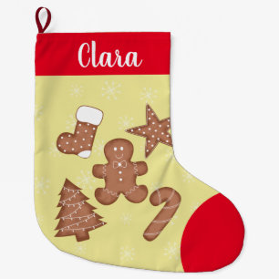 Grande Chaussette De Noël Personnaliser les cookies de pain d'épices de Noël