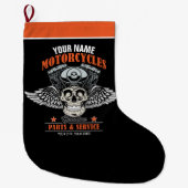 Grande Chaussette De Noël Personnalized Biker Flying (Devant)
