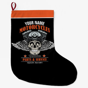 Grande Chaussette De Noël Personnalized Biker Flying