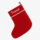 Grande Chaussette De Noël Pet Photo Red Plaid Reversible Personalized (Dos (Accrochage))