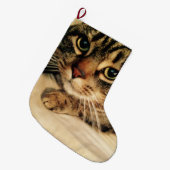 Grande Chaussette De Noël Petit chat Noël Stocker (Devant (Accrochage))