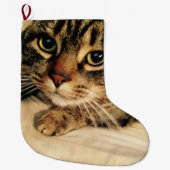 Grande Chaussette De Noël Petit chat Noël Stocker (Devant)