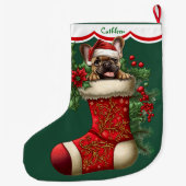 Grande Chaussette De Noël Petit Chien à Chien à Chien à Chien à Pékin (Dos)