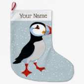 Grande Chaussette De Noël Petit Puffin Noël Stocker (Devant)