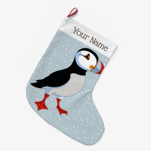 Grande Chaussette De Noël Petit Puffin Noël Stocker