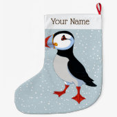 Grande Chaussette De Noël Petit Puffin Noël Stocker (Dos)
