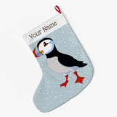 Grande Chaussette De Noël Petit Puffin Noël Stocker (Dos (Accrochage))