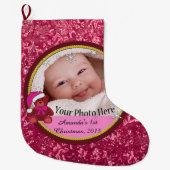 Grande Chaussette De Noël Petite fille personnalisée (Devant)