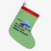 Grande Chaussette De Noël Pharmacien Superhero (Devant (Accrochage))