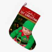 Grande Chaussette De Noël Photo de bébé Noël du bébé (Devant (Accrochage))