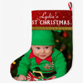 Grande Chaussette De Noël Photo de bébé Noël du bébé (Dos)