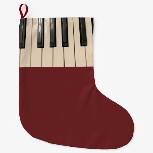 Grande Chaussette De Noël Photo de clavier de piano (Devant)
