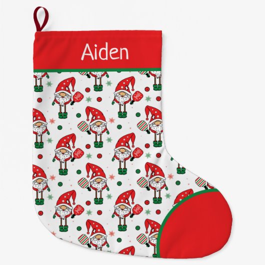 Grande Chaussette De Noël Pickleball Santas (Devant)