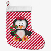 Grande Chaussette De Noël Pingouin de Noël Dessin de Noël (Devant)