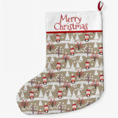 Grande Chaussette De Noël Pingouins et arbres de Noël (Dos)