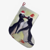 Grande Chaussette De Noël Pingouins Kiss (Devant (Accrochage))