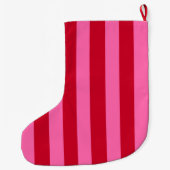 Grande Chaussette De Noël Pink and Red Peppermint Stripes (Dos)