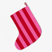 Grande Chaussette De Noël Pink and Red Peppermint Stripes (Dos (Accrochage))