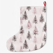 Grande Chaussette De Noël Pink Christmas Trees (Dos)