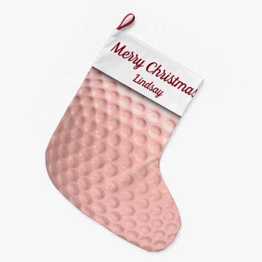 Grande Chaussette De Noël Pink Golf Ball Sport (Devant (Accrochage))