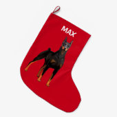 Grande Chaussette De Noël Pinscher de dobermann (Devant (Accrochage))
