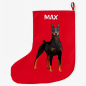 Grande Chaussette De Noël Pinscher de dobermann (Dos)