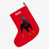 Grande Chaussette De Noël Pinscher de dobermann (Dos (Accrochage))