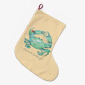Grande Chaussette De Noël Plage de crabe de Noël (Devant (Accrochage))