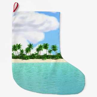 Grande Chaussette De Noël Plage tropicale