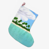 Grande Chaussette De Noël Plage tropicale (Devant (Accrochage))