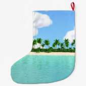 Grande Chaussette De Noël Plage tropicale (Dos)