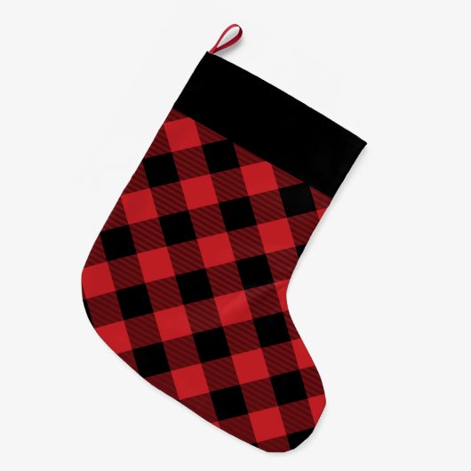 Grande Chaussette De Noël Plaid Buffalo (Devant (Accrochage))