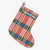Grande Chaussette De Noël Plaid Festif Moderne (Devant (Accrochage))