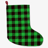 Grande Chaussette De Noël Plaid vert (Devant)