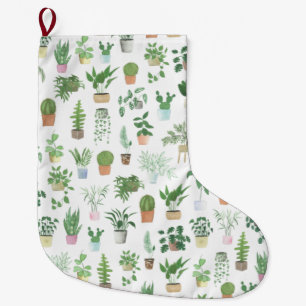 Grande Chaussette De Noël Plantita House Plantes et Pots Motif