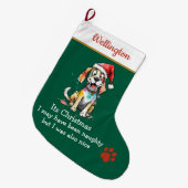 Grande Chaussette De Noël Playful Dog Christmas Stocking – Cute Festive (Devant (Accrochage))