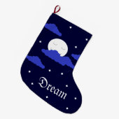 Grande Chaussette De Noël Pleine lune à Midnight & Stars (Devant (Accrochage))