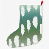 Grande Chaussette De Noël Plumes Ombre Bleu Mint (Dos)