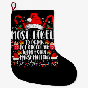 Grande Chaussette De Noël Plus susceptible de boire des guimauves de chocola
