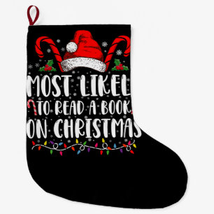 Grande Chaussette De Noël Plus susceptible de lire un livre à Noël