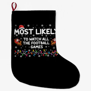 Grande Chaussette De Noël Plus susceptible de regarder tous les matchs de fo