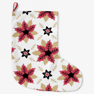 Grande Chaussette De Noël Poinsettas