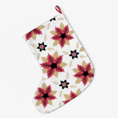 Grande Chaussette De Noël Poinsettas (Dos (Accrochage))