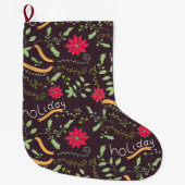 Grande Chaussette De Noël poinsettia (Devant)