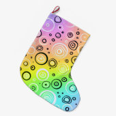 Grande Chaussette De Noël Points et cercles arc-en-ciel (Devant (Accrochage))