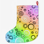 Grande Chaussette De Noël Points et cercles arc-en-ciel (Dos)
