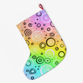 Grande Chaussette De Noël Points et cercles arc-en-ciel (Dos (Accrochage))
