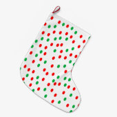 Grande Chaussette De Noël Pois de Noël vert et rouge (Devant (Accrochage))