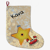 Grande Chaussette De Noël Poisson et crabe (Devant)